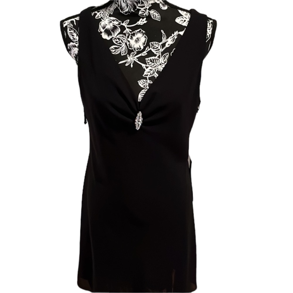 Jump size 12 black above the knee LBD sleeveless dress rhinestone detail